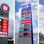 pylon cenowy na stacji paliw